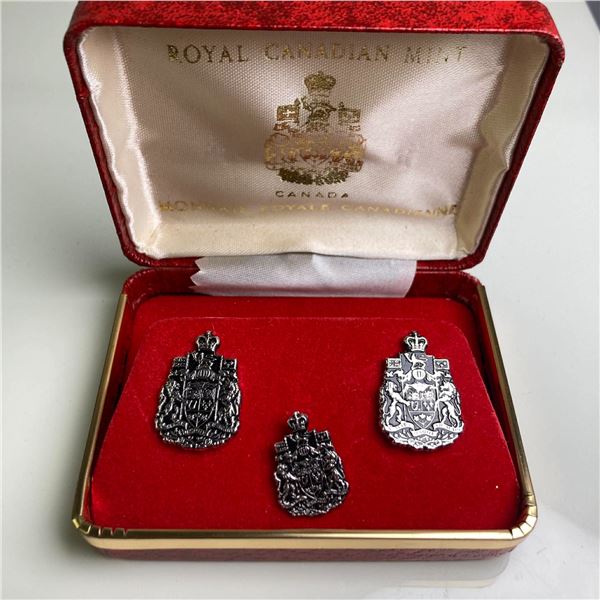 Royal Canadian Mint Silver Cufflinks/Pin Set