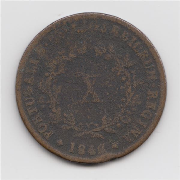 1842 Portugal 10 Reis Coin