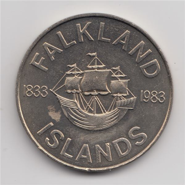 1983 Falkland Islands 50 Pence Coin