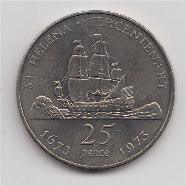 1973 Saint Helena 25 Pence Coin
