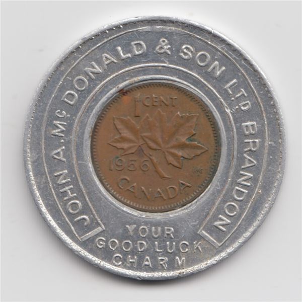 1956 Canada Encased 1 Cent Coin