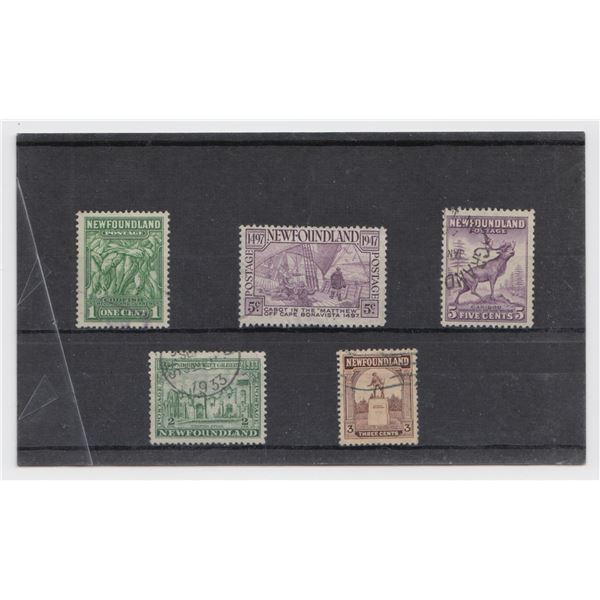 5 Different Newfoundland Stamps