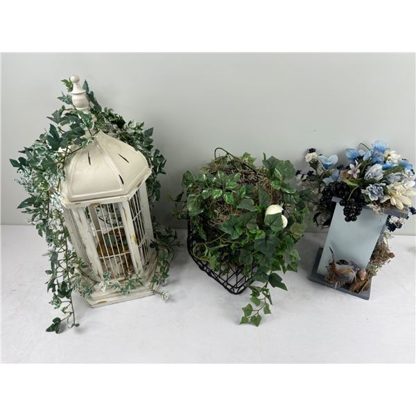 Decorative Bird Cages with Floral Arrangements