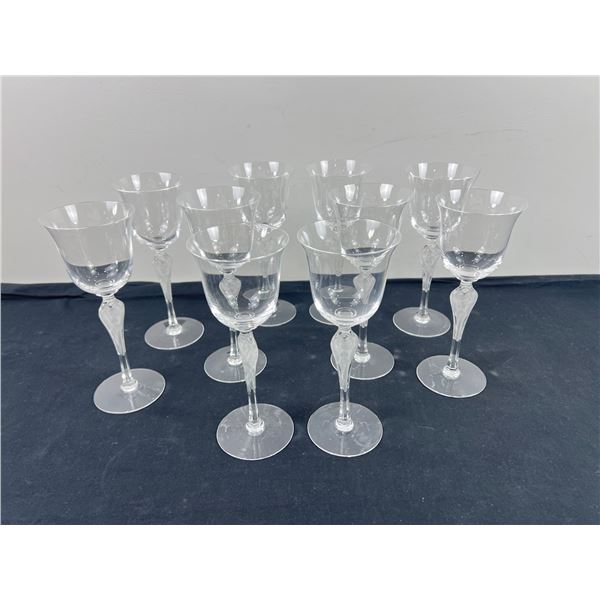 Crystal Glasses with Frosted Ballerina Stems