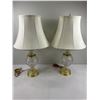 Image 1 : Pair of Table Lamps with Crystal Bases