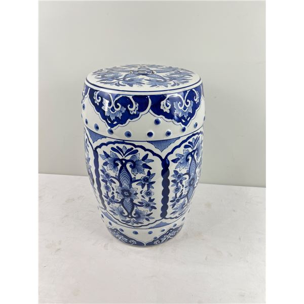 Blue & White Pillar Plant Stand
