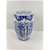 Image 1 : Blue & White Pillar Plant Stand