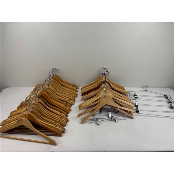 Assortment of Wooden Hangers