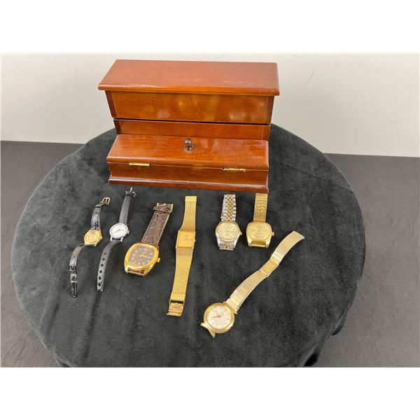 Assortment of Watches with Jewelry Box