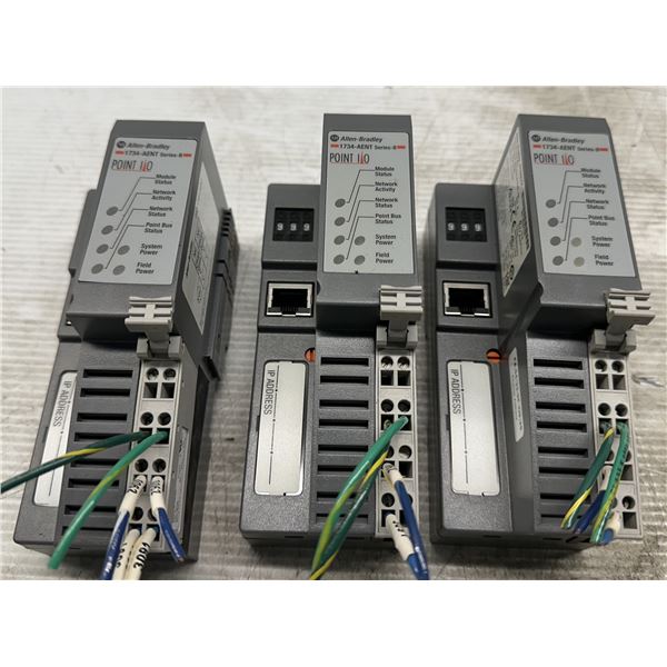 (3) Allen Bradley #1734-AENT Ethernet/IP Communication Module Adapters