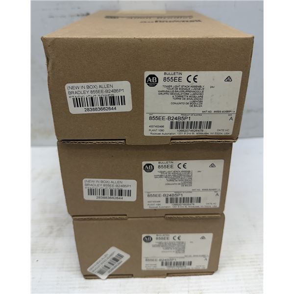 (3) Allen-Bradley #855EE-B24B5P1 Tower Stack Light Assembly