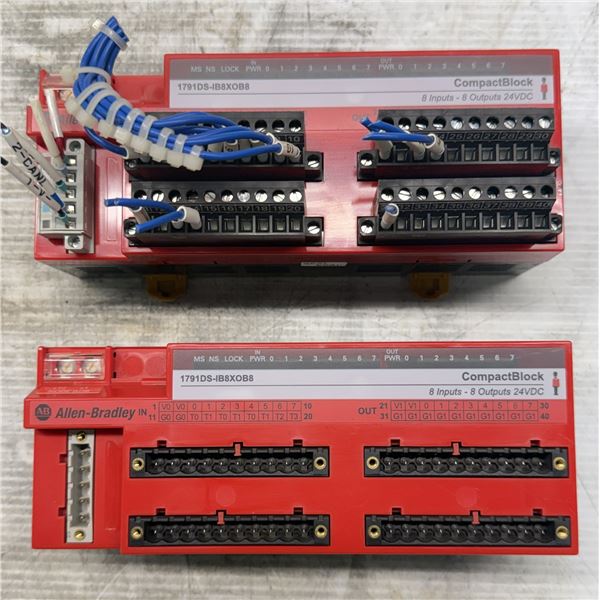 (2) Allen Bradley #1791DS-IB8XOB8 / 97309571 Compact Blocks