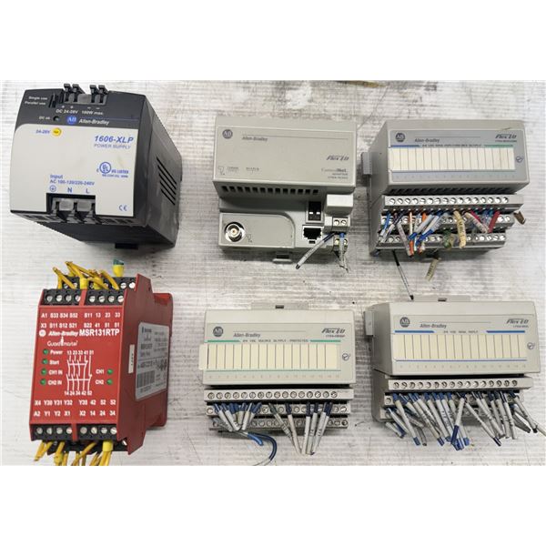 Lot of (6) Misc. Allen Bradley Power Supply, Safety Relay & Modules