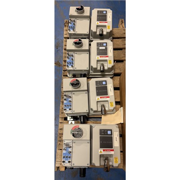 Lot of (4) Allen Bradley #281E-F12Z-10B-RRG &  #280E-FN-10-RG ArmorStart Control Modules w/Base