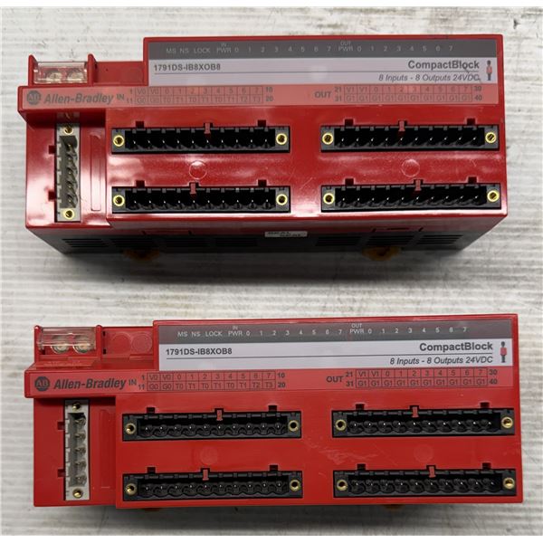 (2) Allen Bradley #1791DS-IB8XOB8 Compact Blocks 8 Input - 8 Output 24VDC