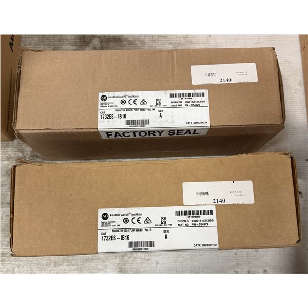 (2) Allen Bradley #1732ES-IB16 Armor Block Guard I/O Input Modules