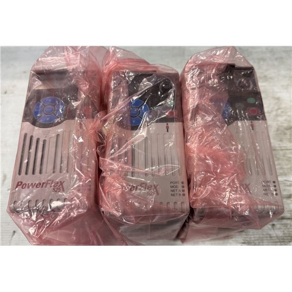 (3) Allen Bradley #25B-D1P4N114 Power Flex 525 Drives