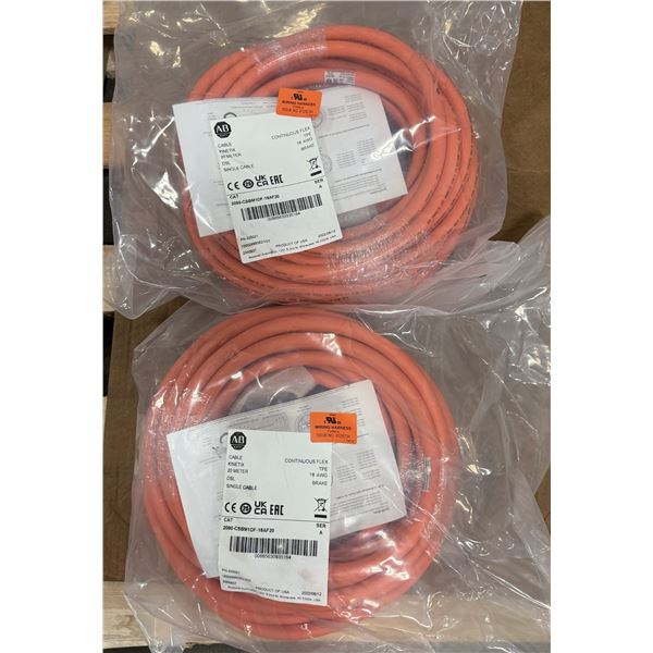 (2) Allen Bradley #2090-CSBM1DF-18AF20 Single Cables 20 Meter