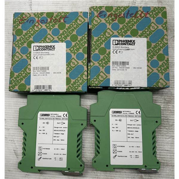 (4) Phoenix Contact #27 66 46 5/MCR-SWS-U Treshold Switches