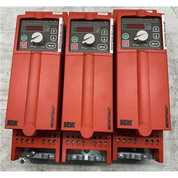 (3) Sew Eurodrive #8272530Type MC07A040-5A3-4-00 Movitrac Inverters