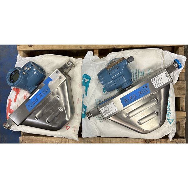 (2) Emerson #4200I12ABAAZZZAA Micro Motion Mass Flow Sensor H100F138NZAAEZZZZ