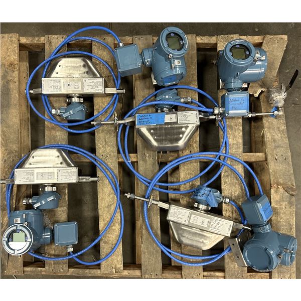 (4) Emerson #4200C12ABABZZZAZ Micro Motion Flow Meters w/#H025F121NRAAEZZZZ Flow Sensors