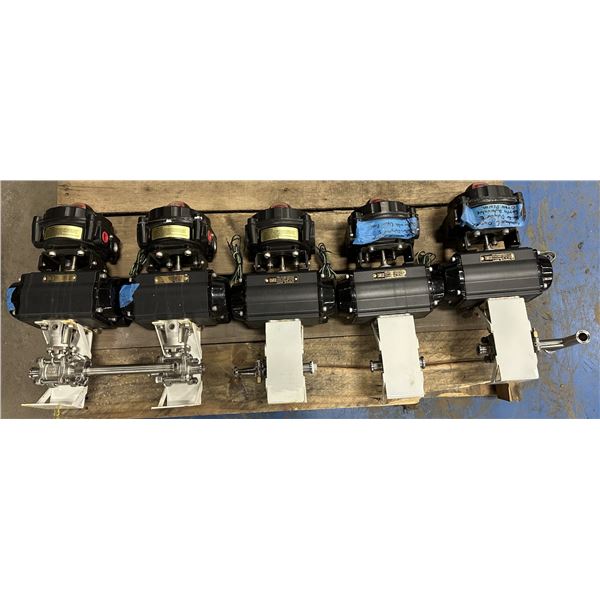 (5) Techmatic #DFS075-SR11-M-P Pneumatic Valve Actuators w/#ALS-400M2 Mechanical Switches
