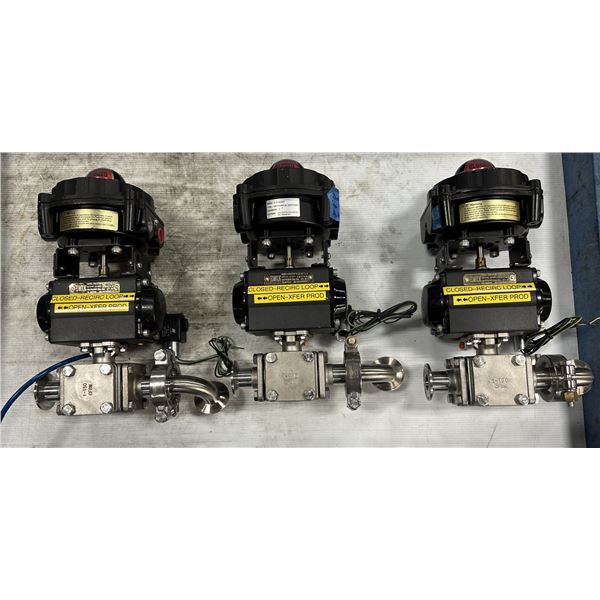 (3) Techmatic #DFS063-SR10-M-P Pneumatic Valve Actuators w/#ALS-400M2 Mechanical Switches