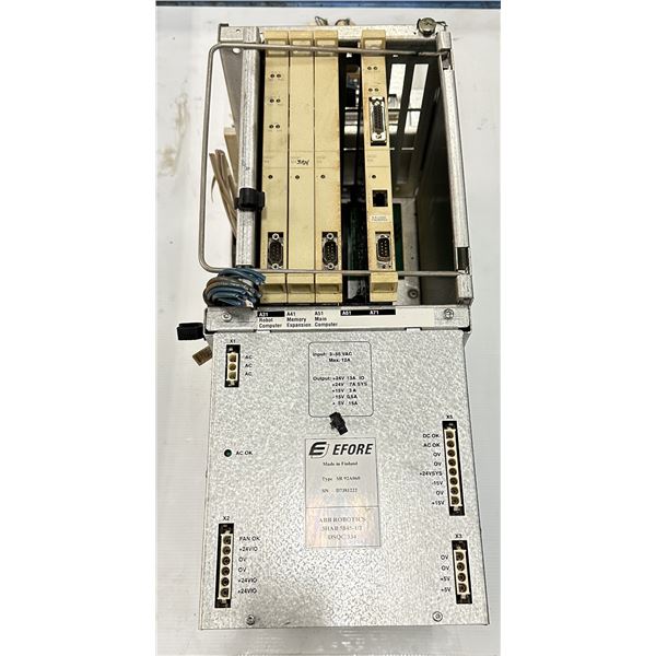 ABB #3HAB 5845-1/2/DSQC 334 Type SR 92A060 Efore Power Supply w/Back Panel Control Board #3HAB6372-1