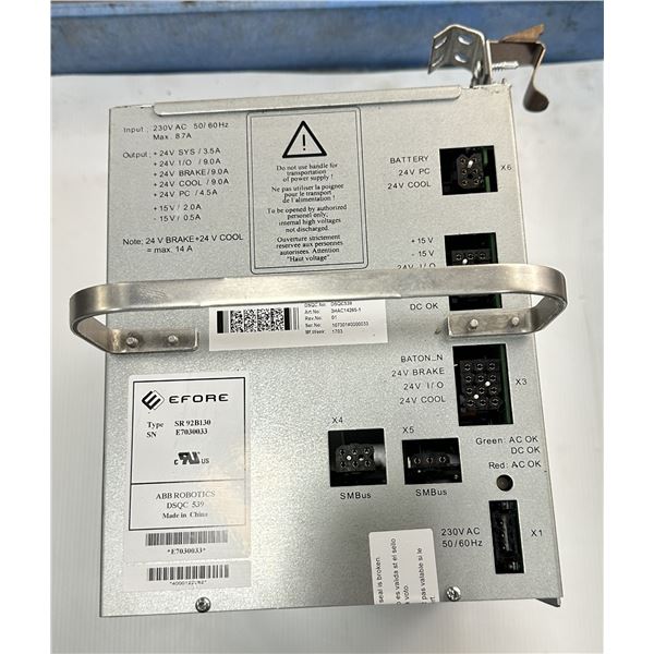 ABB #3HAC 14265-1/DSQC 539Type SR 92B130 Efore Power Supply