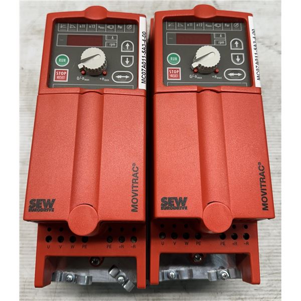 (2) Sew Eurodrive #8272492 Type MC07A011-5A3-4-00 Movitrac Inverters