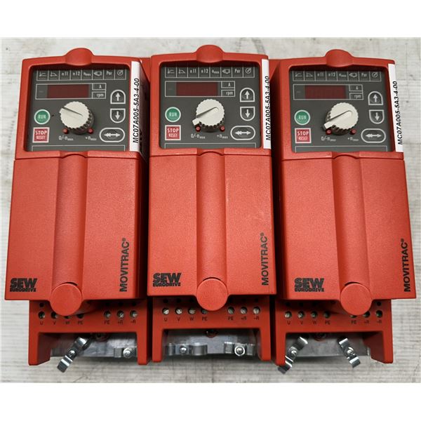 (3) Sew Eurodrive #8272476 Type MC07A005-5A3-4-00 Movitrac Inverters