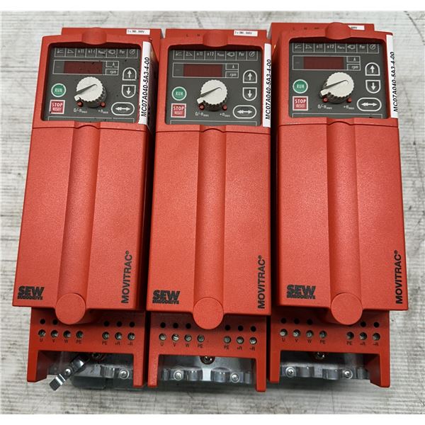 (3) Sew Eurodrive #8272530 Type MC07A040-5A3-4-00 Movitrac Inverters