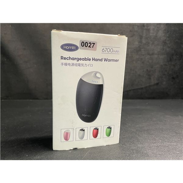 Homitt Rechargeable Electric Hand Warmer/Power Bank (6700mAh) Dual-Sided Hand Warmer - New
