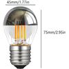 Image 2 : 6-Pack G45 40W LED Edison Light Bulbs; Half Chrome, E26 Base 2700K, Warm White - New