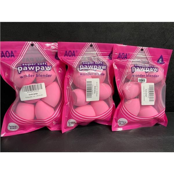 3 Packs (18PCS Total) Super-Soft Wonder Blender Beauty/Makeup Applicator Sponges (Pink) - New!