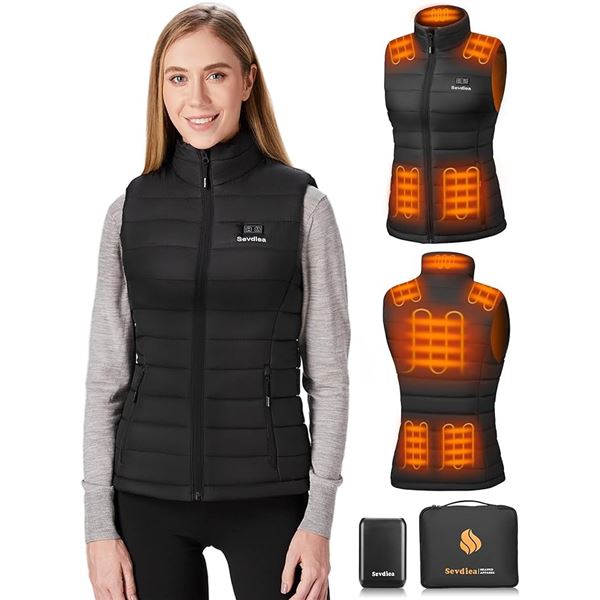Sevdiea Women's Heated Vest (Size L) With Rechargeable 16,000mAh Battery Pack - New with Tags!