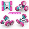 Image 8 : Pink Remote Control Double-Sided R/C Stunt Car with LED Headlights - Flip/Stunt Car Toy - Brand New
