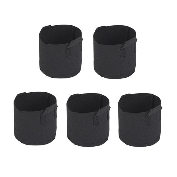 5-Pack of 10-Gallon Plant Grow Bags; Strong & Durable Fabric Design with Handles - New