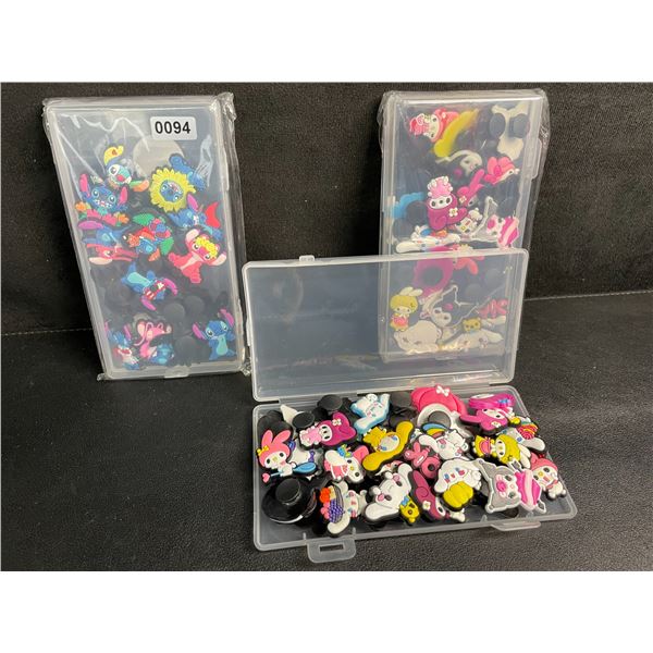 3 Packs of Cute Characters Crocs Shoe Charms/Jibbitz Croc Charms; Sanrio & Lilo/Stitch - New