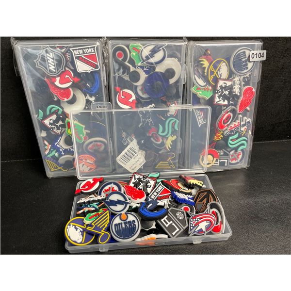 4 Packs of Assorted Hockey Team Logos Crocs Shoe Charms/Jibbitz Croc Charms (30pcs Each) - New