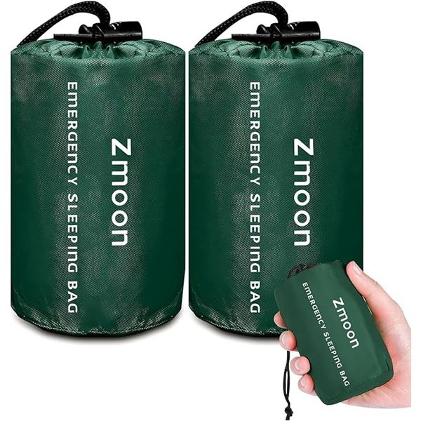 2-Pack of Emergency Sleeping Bags/Bivvy Portable Lightweight Blankets for Camping/Outdoors - New