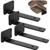 Image 1 : 4PCS Heavy-Duty Floating Shelf Brackets; 5" Wall Mounted "L" Shelf Brackets (Black) New in Box