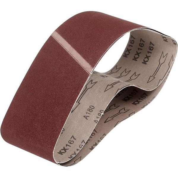 2-Pack of 6" x 48" Long Sanding Belts; 180 Grit Abrasive Sanding Belts - New