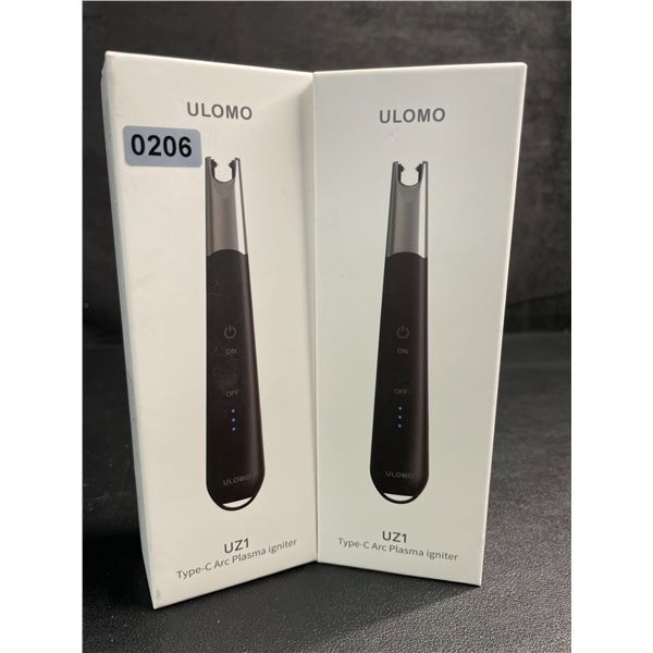 Lot of 2 Ulomo UZ1 Electric Lighters/Type-C Arc Plasma Lighters; Rechargeable/Windproof - New