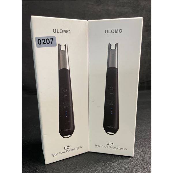 Lot of 2 Ulomo UZ1 Electric Lighters/Type-C Arc Plasma Lighters; Rechargeable/Windproof - New