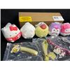 Image 2 : 12PC Hello Kitty & Friends Squishies/Keychains/Sticker Set - New in Box