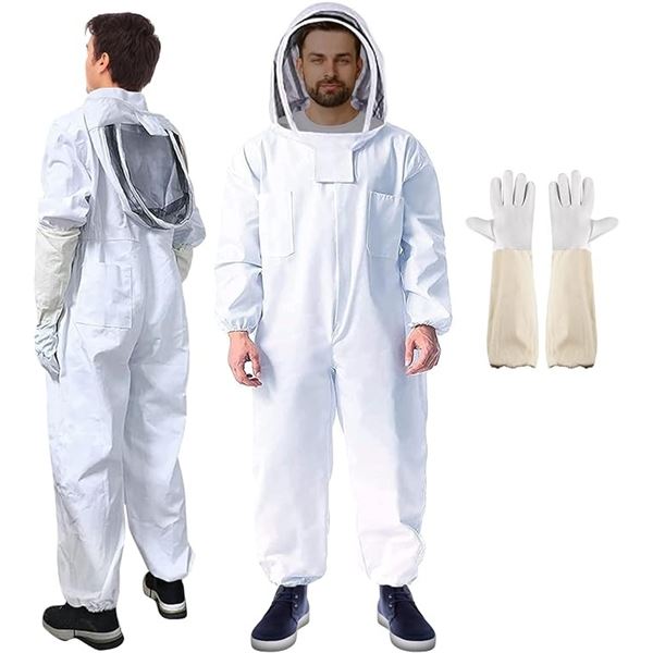 Beekeeping Suit with Gloves - Full-Cover Bee Suit for Men/Women (Size XXL) Brand New