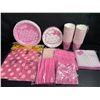 Image 1 : HUGE Hello Kitty Birthday Party Supply Set (Plates, Cups, Spoons, Forks, 2x Tablecloths, Straws) New