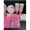 Image 3 : HUGE Hello Kitty Birthday Party Supply Set (Plates, Cups, Spoons, Forks, 2x Tablecloths, Straws) New